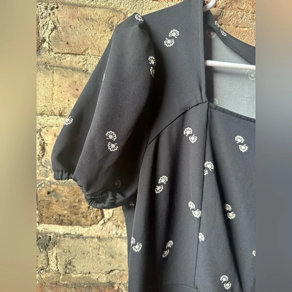 Ann Taylor Black and White Floral Romper